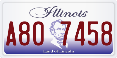 IL license plate A807458