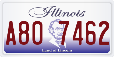 IL license plate A807462