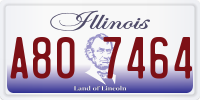 IL license plate A807464