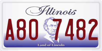 IL license plate A807482