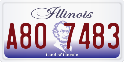 IL license plate A807483