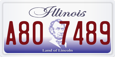 IL license plate A807489