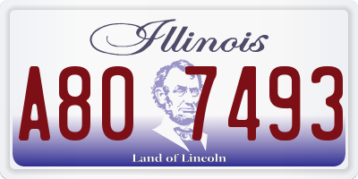 IL license plate A807493