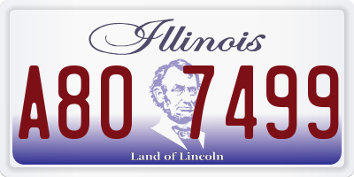 IL license plate A807499
