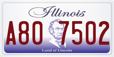 IL license plate A807502