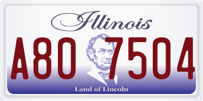 IL license plate A807504