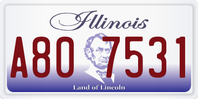 IL license plate A807531