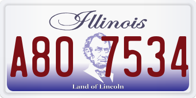 IL license plate A807534