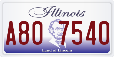 IL license plate A807540
