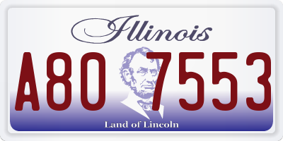 IL license plate A807553