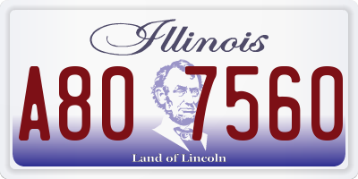 IL license plate A807560