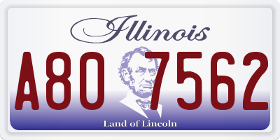 IL license plate A807562