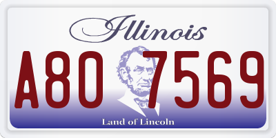 IL license plate A807569