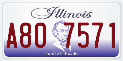 IL license plate A807571