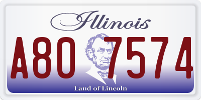IL license plate A807574
