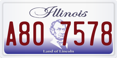 IL license plate A807578