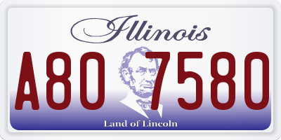 IL license plate A807580