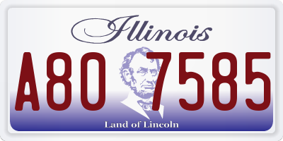 IL license plate A807585