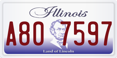 IL license plate A807597