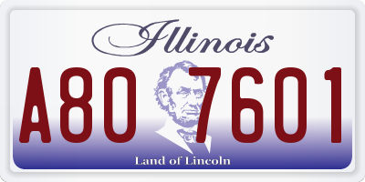 IL license plate A807601