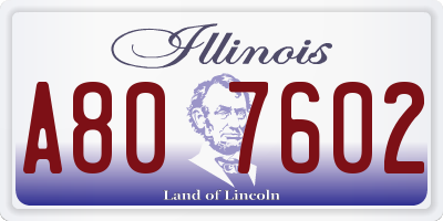 IL license plate A807602