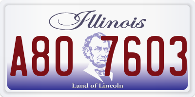 IL license plate A807603