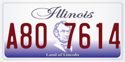 IL license plate A807614