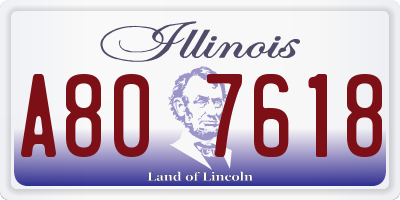 IL license plate A807618