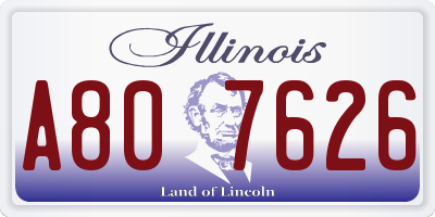 IL license plate A807626
