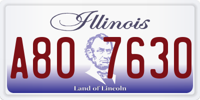 IL license plate A807630