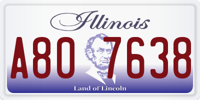 IL license plate A807638
