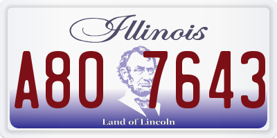 IL license plate A807643