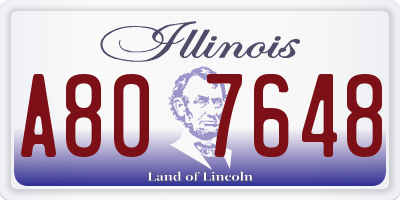 IL license plate A807648