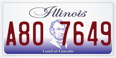 IL license plate A807649
