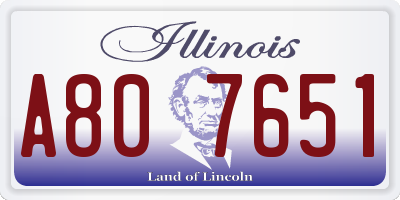 IL license plate A807651