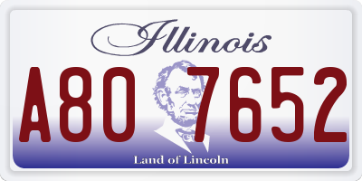 IL license plate A807652