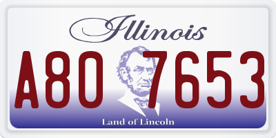 IL license plate A807653