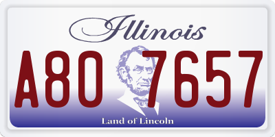 IL license plate A807657