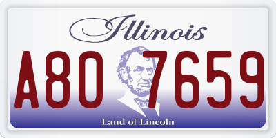 IL license plate A807659