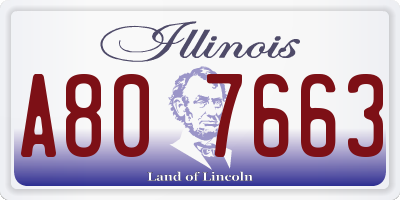 IL license plate A807663