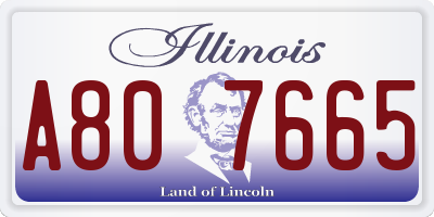 IL license plate A807665