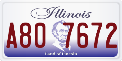 IL license plate A807672