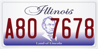 IL license plate A807678