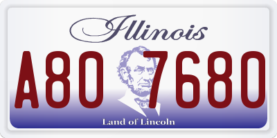 IL license plate A807680