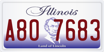 IL license plate A807683