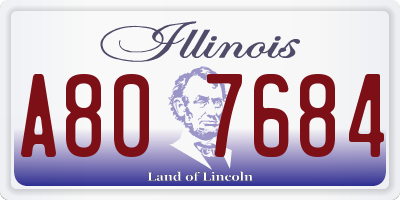 IL license plate A807684