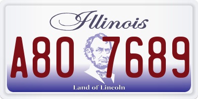 IL license plate A807689