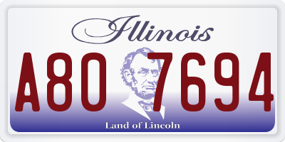 IL license plate A807694
