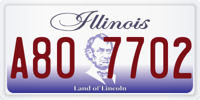 IL license plate A807702