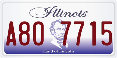 IL license plate A807715